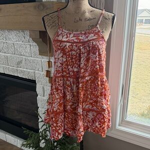 Daytrip Red and White Floral Tank Top
